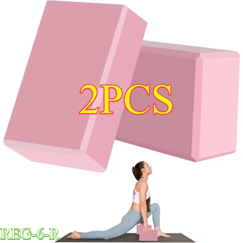 2 PCS Set  Professional Yoga Blocks Home Gym Outdoor| High-Density EVA Lightweight, Stable Support for Pilates Stretching, Essential for Home Gym Sports Accessories