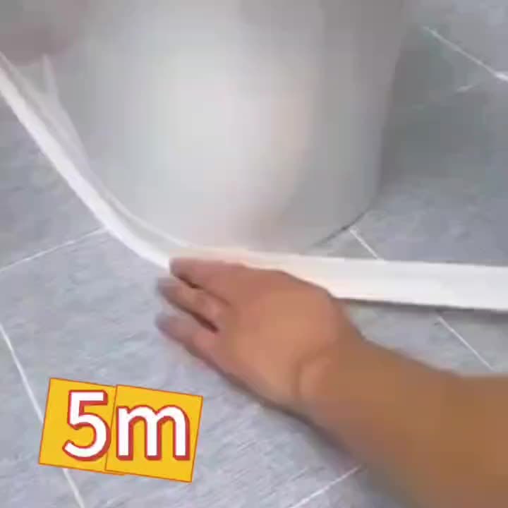 5M Super Adhesive Waterproof White Self-Sealing Strip Tape, Washbasin Bathtub PVC Material, for Kitchen, Bathroom, Toilet, Living Room, Home Appliances, Household Items | Seamless Sealing Strip | Durable Sealant Strip