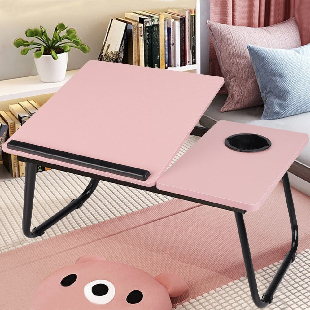 Laptop Desk Laptop Bed Table with Foldable Legs and Cup Slot, Reading Holder Notebook Stand with Adjustable Height Angle, Laptop Bed Tray for Bed Sofa Breakfast Work Study Reading