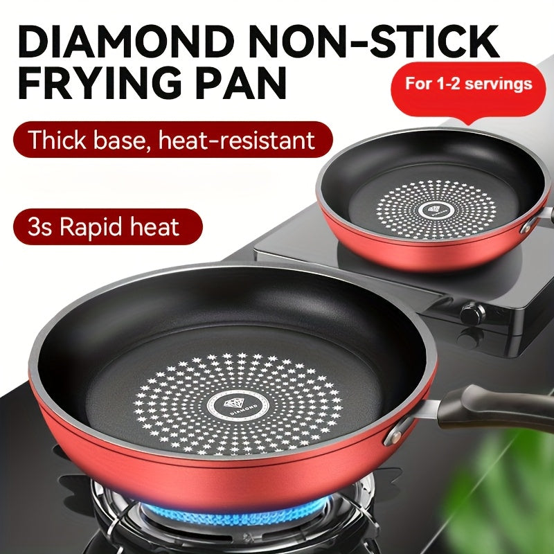 3 PCS Set Frying Pan Set | Non-stick, Heavy-duty, Suitable for Induction Cookers, Safe for Gas/Electric Stoves, Even Heating, Scratch-resistant, Dishwasher Safe, Red, High-Quality Non-stick Pan | Ideal for Home/Hotel/Outdoor