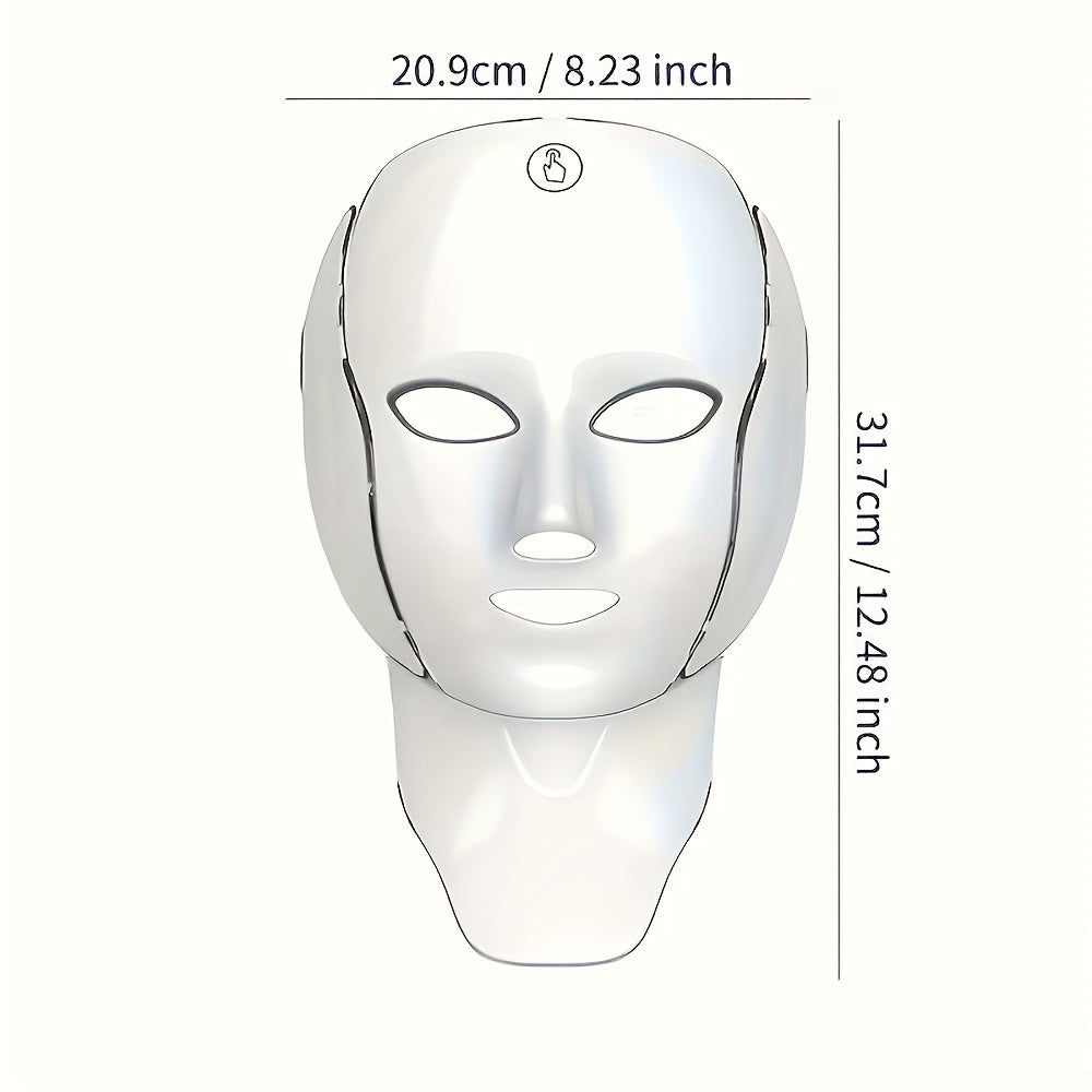 138 Pearl LED Facial Mask Beauty Device, USB Charging 7-In-1 Facial And Neck Care Instrument with 7 Automatic Modes, Designed Specifically for The Face And Neck, Suitable for Home And Travel, Offering Salon-Quality Care