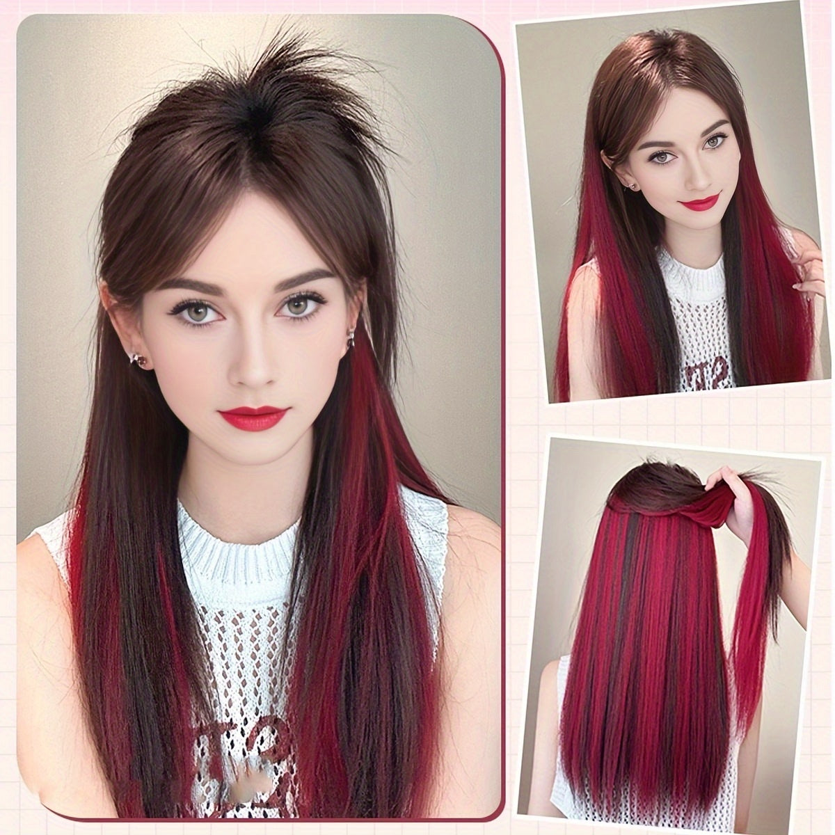 15 Colors 55.88cm Women's 22-Inch Long Curly Wave Synthetic Hair Wig - Brown/Red Blonde Purple/Pink/Pinkish-Red/Purple/Pink/Pinkish-Women Hair Extensions