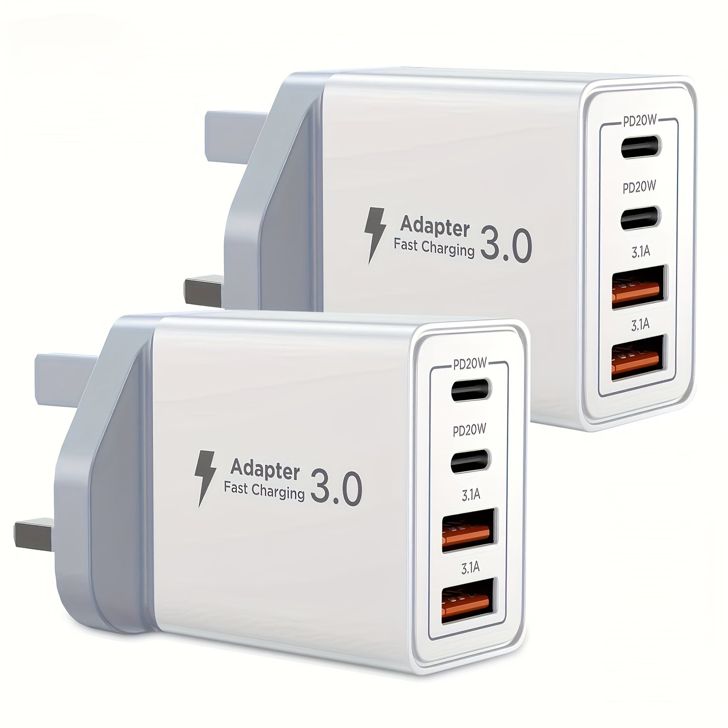 1/2/3 PCS Set USB-C Power Adapter with Dual USB-C Ports, 40W High-Speed Charging, Compact Design for iPhone & Tablets, Compatible with Various Charging Cables, Plug & Play, Device Charging Solution, Modern Charging Hub, Durab