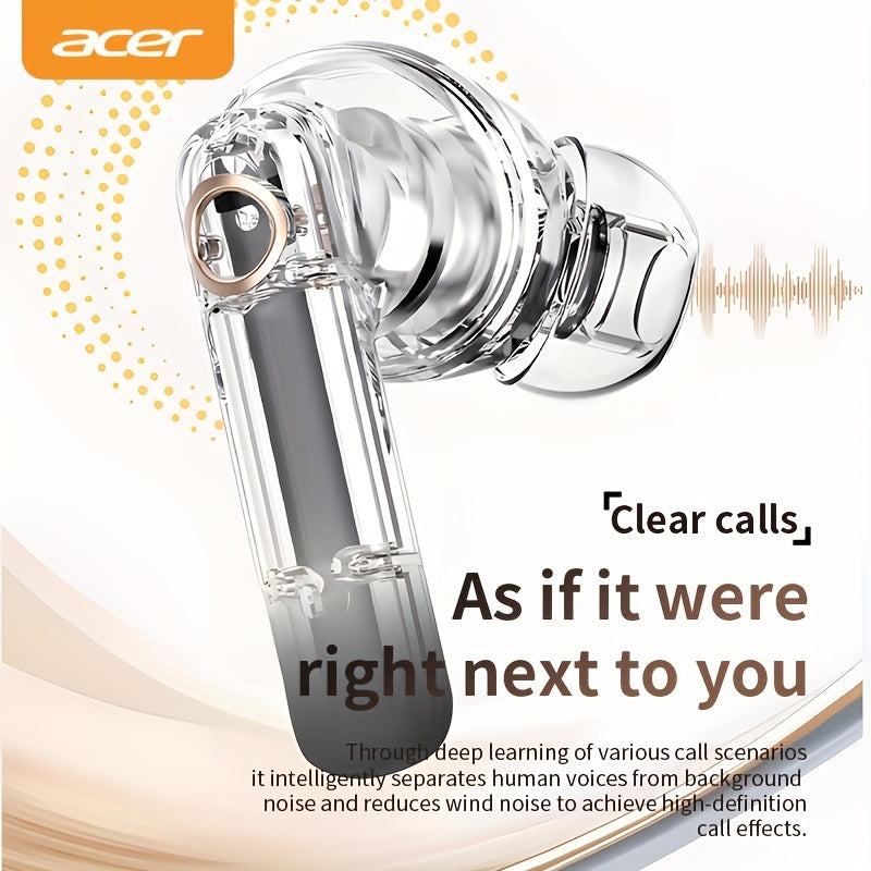 Original Acer Official Genuine Product] In-Ear Design | TWS Wireless Earbuds | Stereo | Deep Bass | Low Latency for Calls | Comfortable Fit (For Study/Business/Sports/Running/Fitness) | Portable Design | Multi-Device Compatib