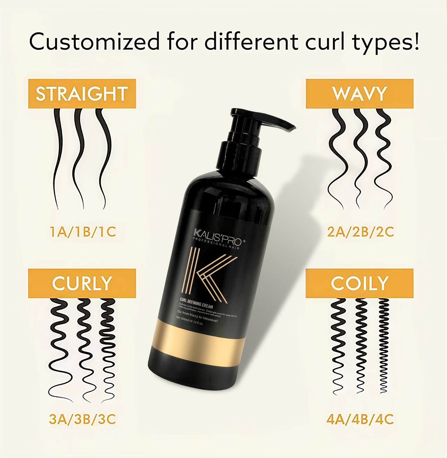 300ml for Curly/Wavy/Coily/Straight Hair Defining Cream, 10.14oz - Moisturizing Hair Styling Paste For Normal Hair& Wig, Long-Lasting Hold & Elasticity, Suitable For Wavy And Curly Textures, Frizz Control Haircare | Sleek Bot