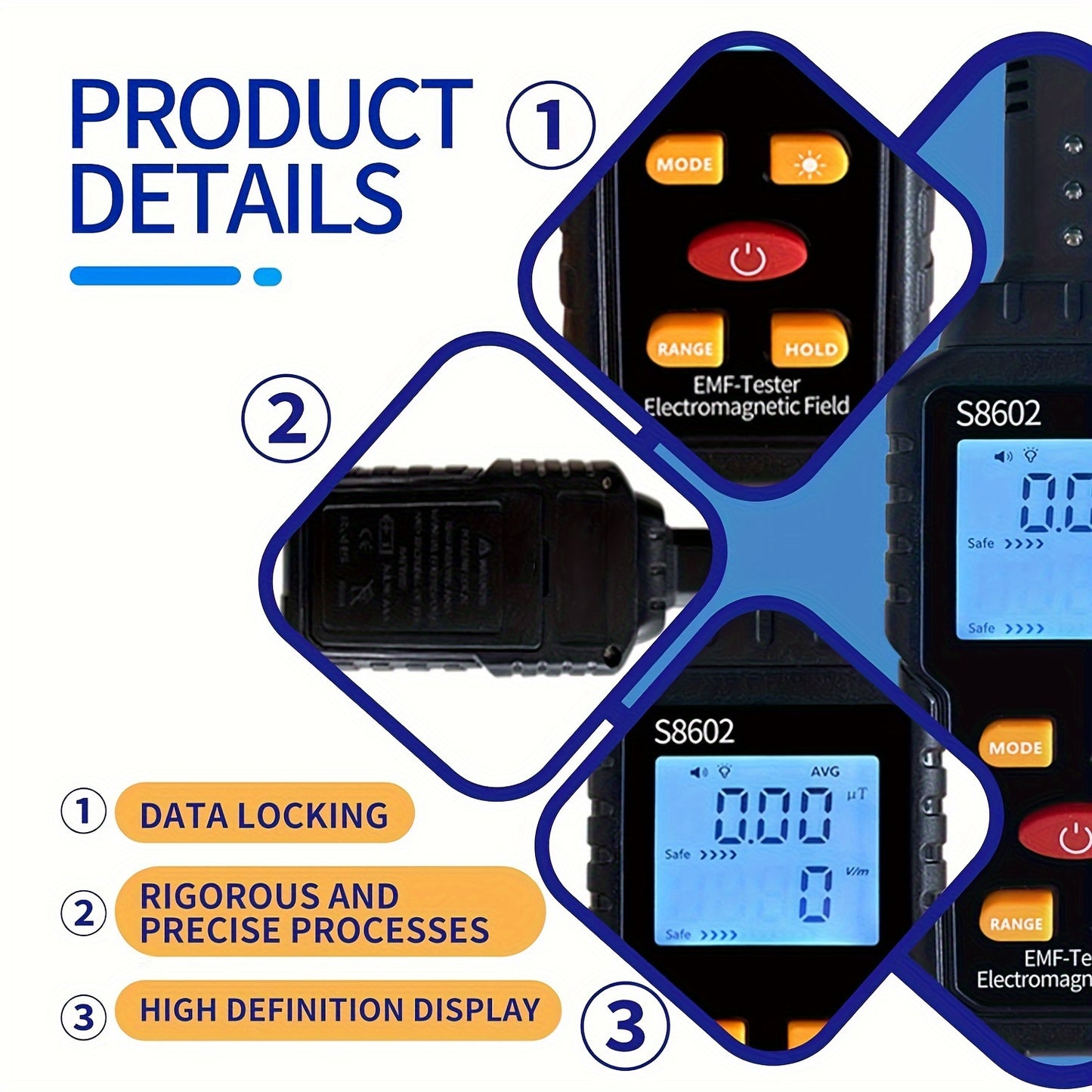 3 in 1 Paranormal  EMF Electromagnetic Radiation Detector: Ghost Hunting Spirits Searching Top Quality Device Electric Field, Magnetic Field, and Radiation Tester (Battery Not Included) Paranormal Supplies