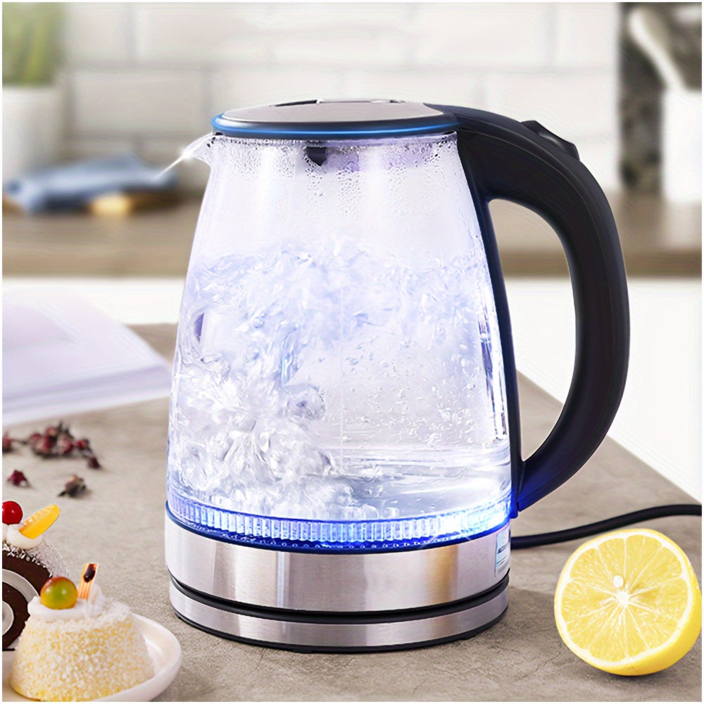 NEW 2L Electric Kettle Glass Quick Cook Portable Kettle 1800w Food Processor Quick Cook Element Portable Kettle Safe, Dry Burning Protection, Suitable For Home Kitchen, Living Room, Coffee, Tea, Kitchen Appliances And Accesso