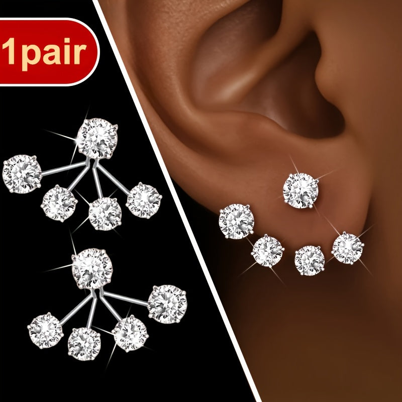 NEW Women's Fashion Illusion Synthetic Zirconia Earrings, Flower Bracket Earrings Unique Design, Cute and Delicate Hypoallergenic, Surprise Gift for Friends, Party Everyday Various Events Jewelry