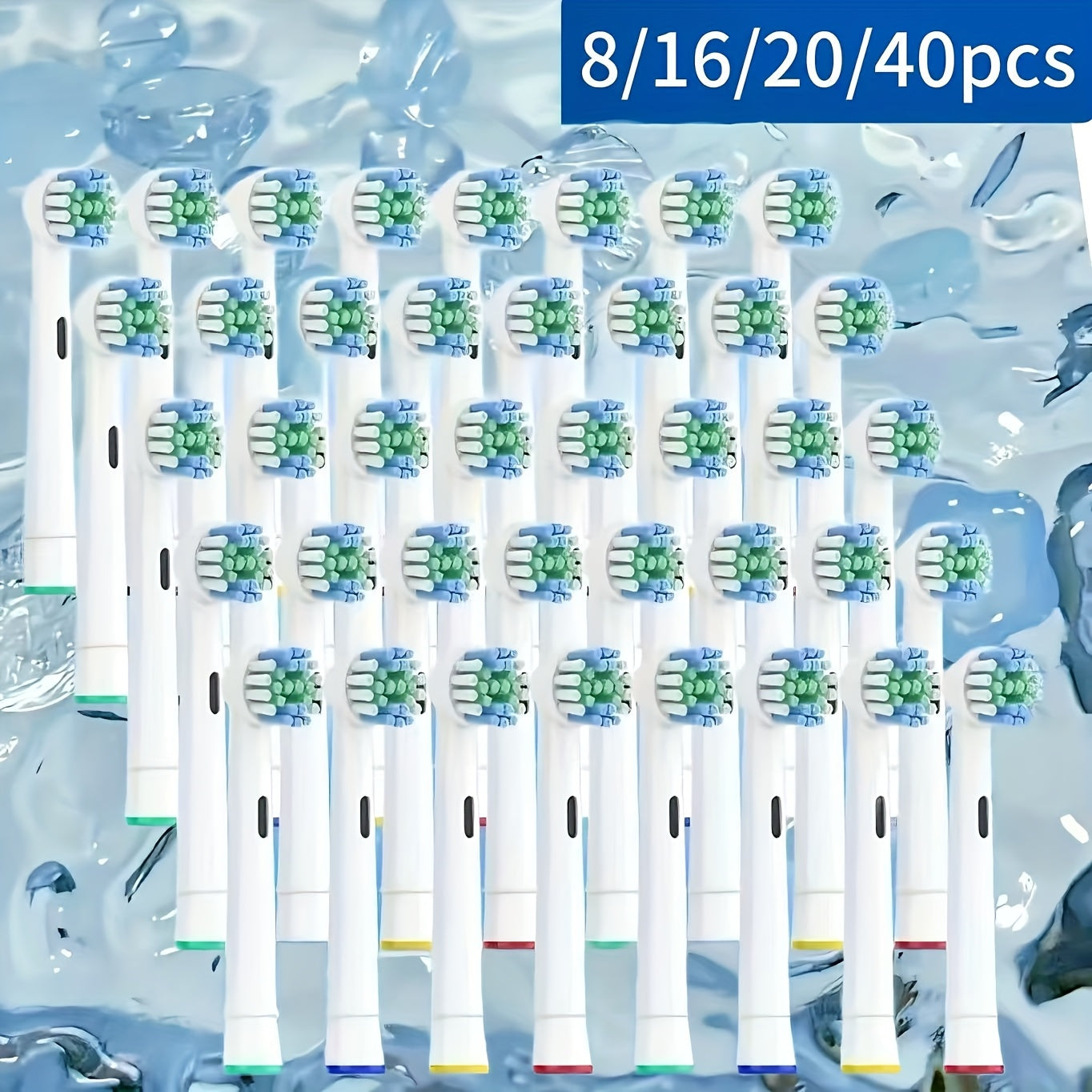 20/40 PCS Set Replacement Heads for Oral-B compatible electric toothbrush heads - Soft, durable replacement brush heads for enhanced oral care, 8/16/20/40 compatible Oral-B 1000/9600/3757/500/3000/8000/7500/7000/Pro replaceme