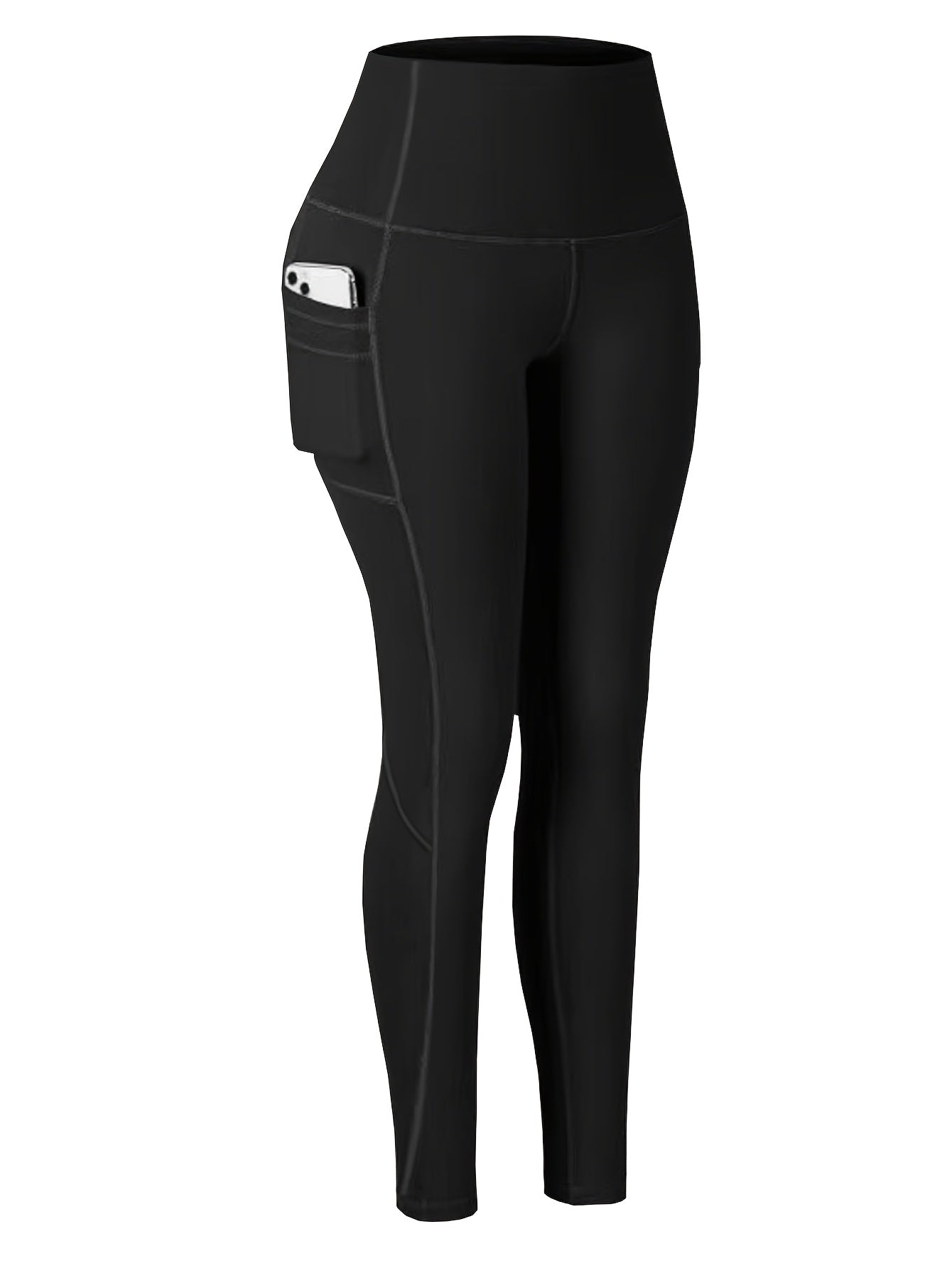For Big Girls L-5XL UK(16-26) Plus Size Curvy Women's High-Waisted Yoga Pants - Non-Bulky Workout Leggings with Tummy Control, All-Season Stretchy Fitness Pants for Running, Gym, Yoga, Casual - Non-Slip Grip, Side Pockets - B