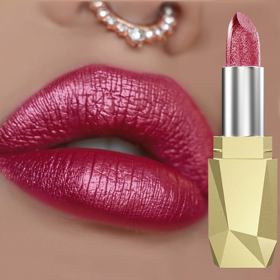 Waterproof Lipstick, Non-Sticky, Colorful, Long-lasting Makeup, Pearlescent, Sparkling, Suitable for Beginners, Lip Gloss Women Make-Up Accessories