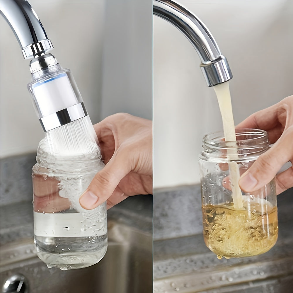 10 PCS Set Water Purification Faucet with 9 Replaceable Filter, Splash-Proof Faucet Sprayer Head with Filter, Swivel Faucet Water Filter Extender, House Bathroom Water Filtration System