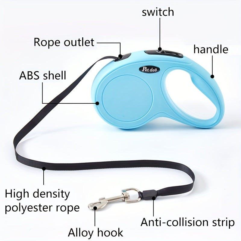 7 Colors Retractable Dog Leash | 10-foot ABS Leash for Outdoor Walking, Uncharged Power Mode