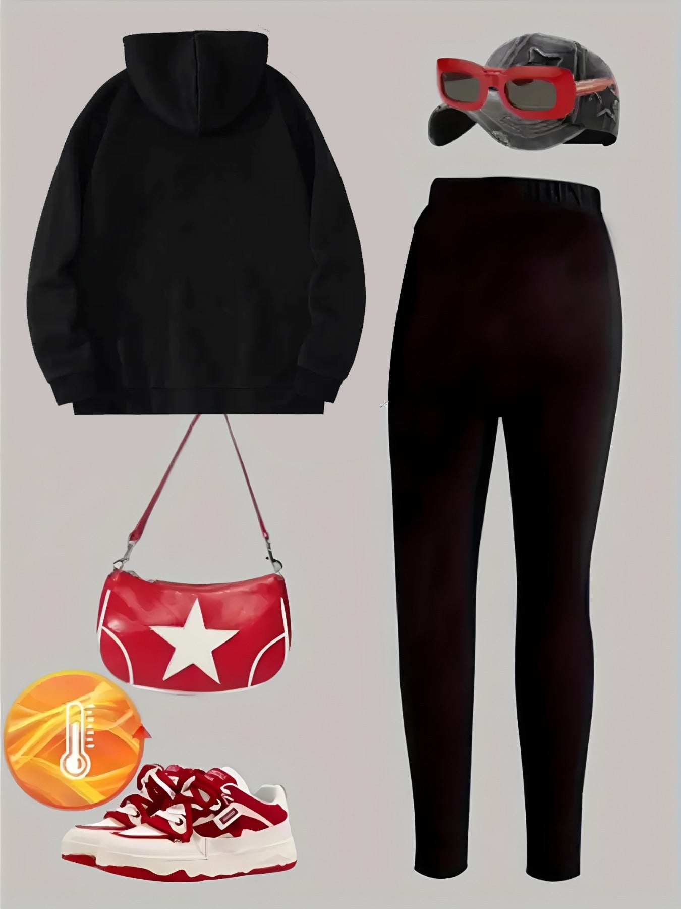 Women's Equestrian Style Black Hoodie & Leggings Set - Cozy Long Sleeve Pullover with Pockets, Comfortable Stretch Fabric, Perfect for Fall/Winter Travel & Casual Wear, Casual Wear Hoodie |Equestrian Theme| Stretchy Fabric