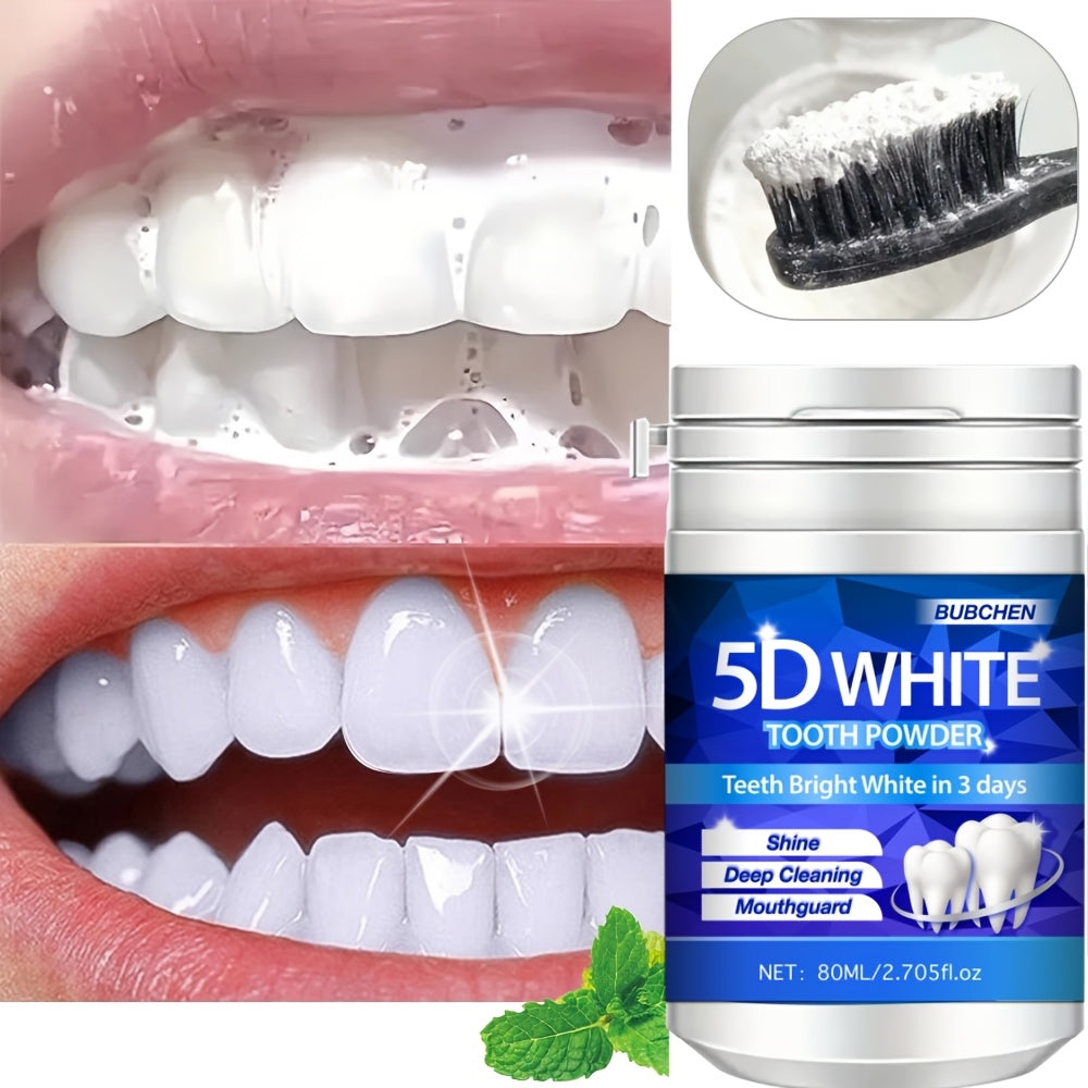 80ML Bottle of 5D Bright Toothpowder, a Deep Cleaning Powder for Teeth, Fresh Breath Purple Toothpaste with Pearl Powder, Perfect for Gifts for Women Men