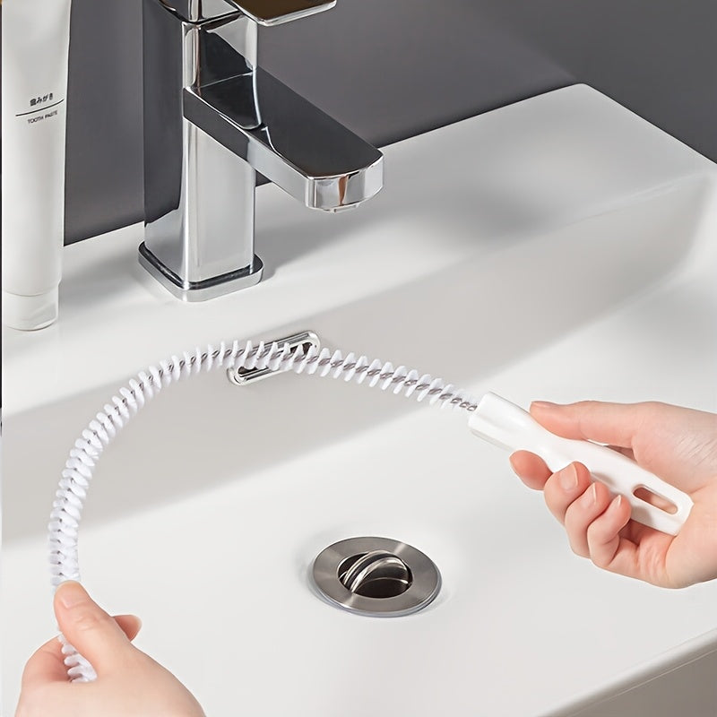 2 PCS Set Flexible Drain Cleaner Tool, Hair Catcher for Kitchen & Bathroom, Manual Clog Remover, Plastic Sink Strainer, No Electricity Needed, Waste Pipe Cleaning, Easy Hair & Debris Removal