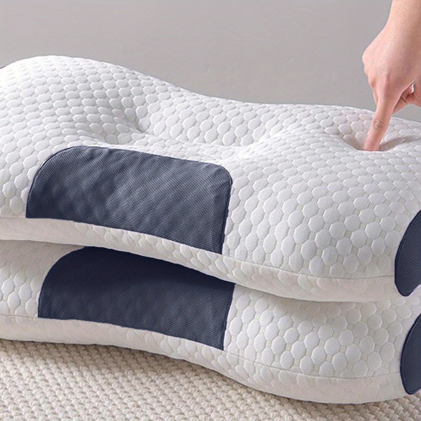 2 PCS Set 62x40cm Soft Neck Pillows Adjustable Ergonomic Support Design Premium Home Bedding Decor – Sleep Comfort, Modern Design, Upgraded Thickened 5-Star Hotel Quality – Non-Collapsing High Core for Deep Sleep