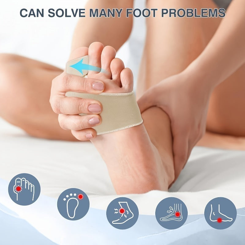 2 PCS Set A Pair of Adjustable Elastic Toe Separators, Unisex Gel Toe And Thumb Separators with Gel Pads - Designed for Foot Comfort - Suitable for Nighttime Use, Hiking, Camping Gym