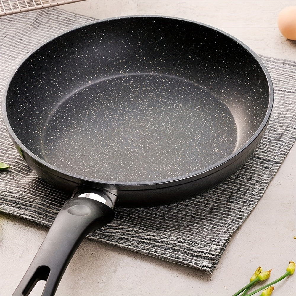 26cm Non-Stick Frying Pan with a 5-Layer Marble Coating, Smokeless And Compatible with Induction Cooktops for Breakfast Pancakes Steaks Cooking Accessories Home Kitchen Supplies