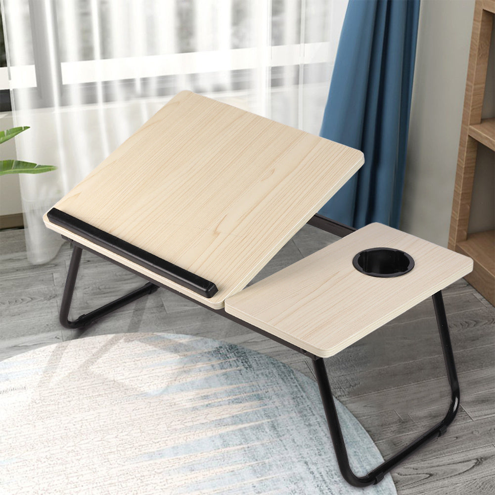 Laptop Desk Laptop Bed Table with Foldable Legs and Cup Slot, Reading Holder Notebook Stand with Adjustable Height Angle, Laptop Bed Tray for Bed Sofa Breakfast Work Study Reading
