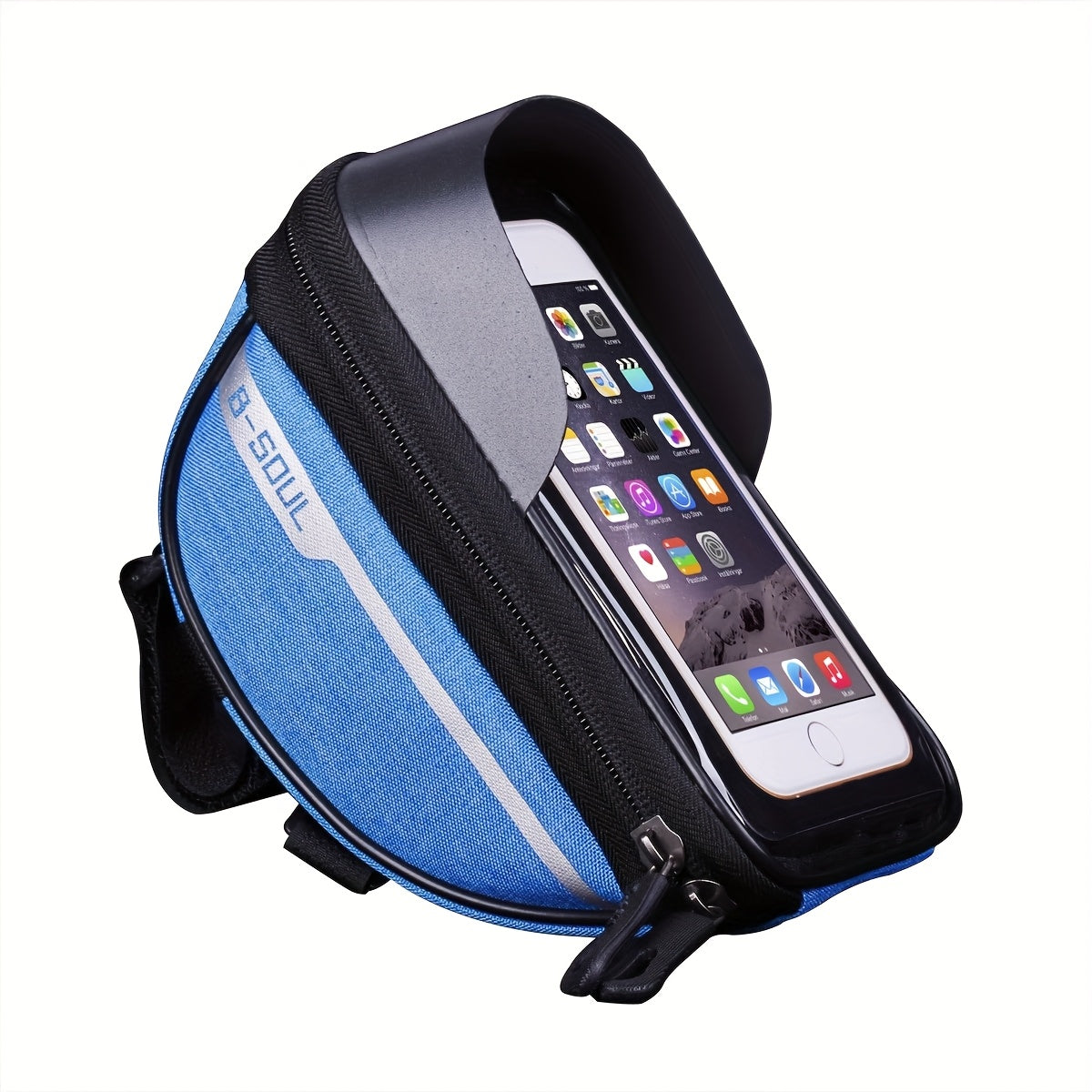 Black and Red Color Bicycle Bag 1L, Top Tube Frame Bag, Handlebar, Mountain Bike, Touchscreen Cycling Bag, Phone Mount, Bicycle Accessories
