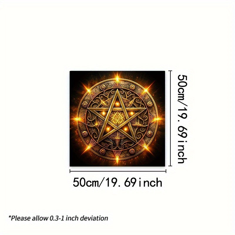 120 x 120cm Adults Mystic Five-Pointed Tarot Tablecloth/Altar Cloth Suitable for Divination, Tarot Readings, Magic & Party Decor - Occult Decorative Covering with Pattern, Fabric for Tarot Games & Events