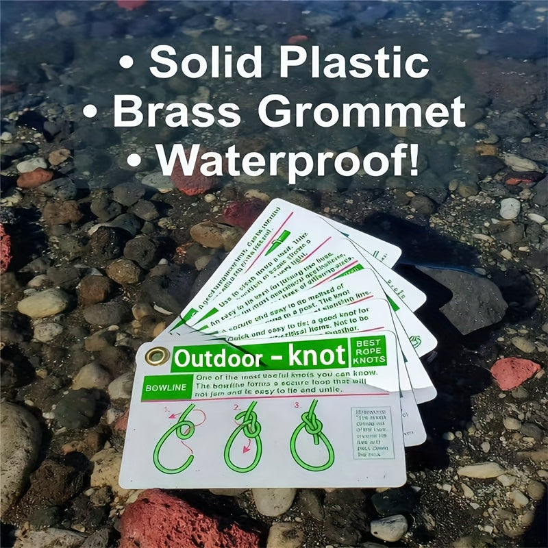 NEW Outdoor Knots Reference Guide - Includes 23 Various Rope Knots, with Mini Storage Clip, Perfect for Wilderness Bushcraft Sports Survival Kit, Kayak Boating, Camping, And Sport Emergencies