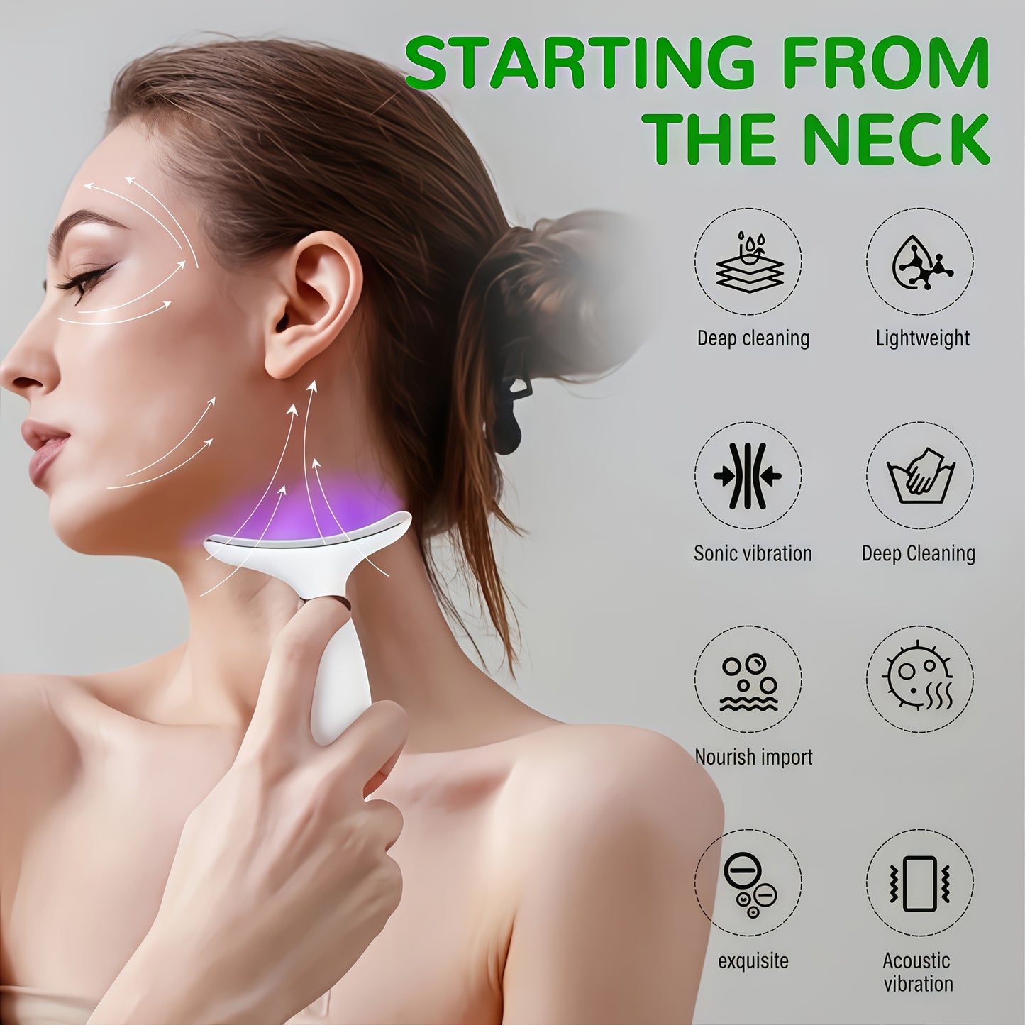 NEW Seven-Mode Electric Beauty Device - LED Digital Display, Effective Relaxation and Facial Care, Suitable for Face, Neck, Double Chin, Ideal for Home and Beauty Salons, USB-Rechargeable Facial Sculpting Tool - Perfect Holid