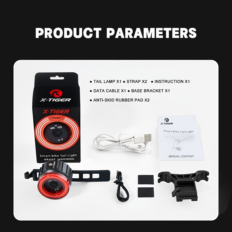 NEW Arrivals LED Charging Cycling Taillight Set with Smart Auto Brake Sensing for Bicycles