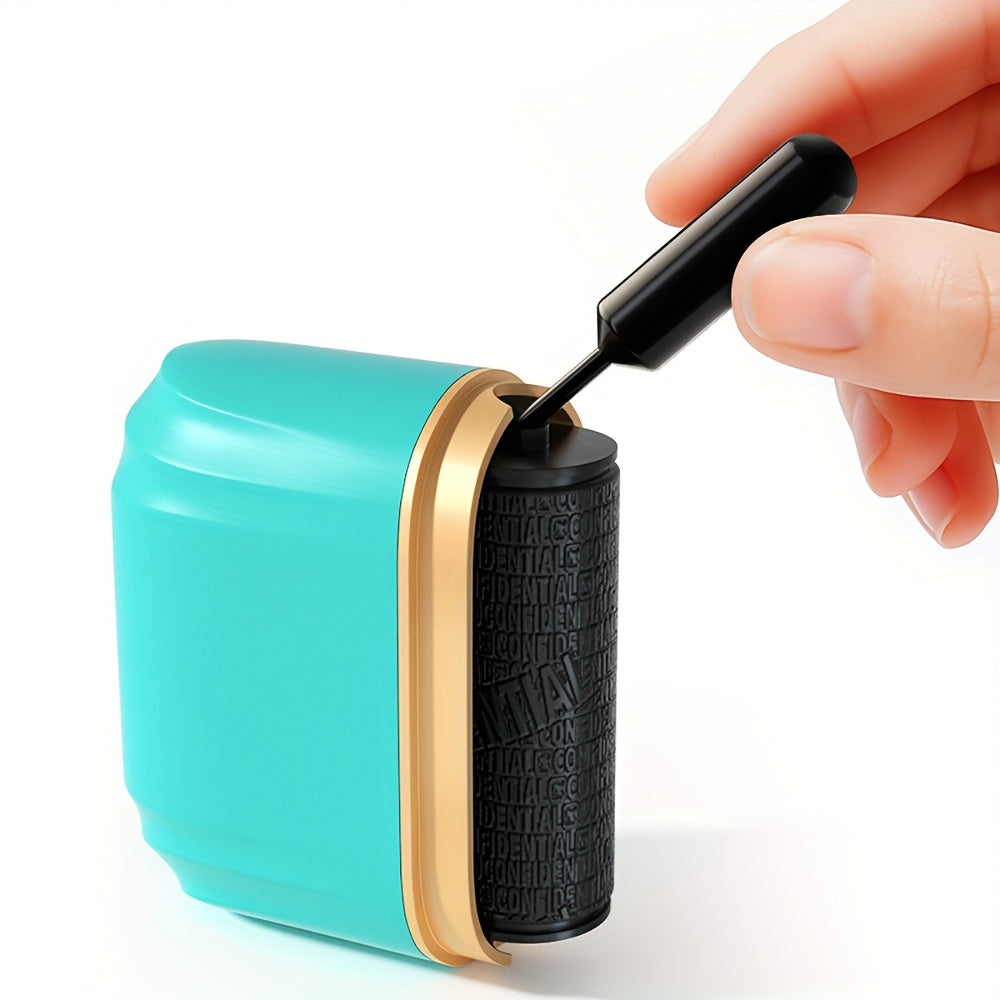 Wide Format Large Privacy Large Size Roller Stamp + 3 Refill Cartridges for Address Blocking and Confidentiality Protection