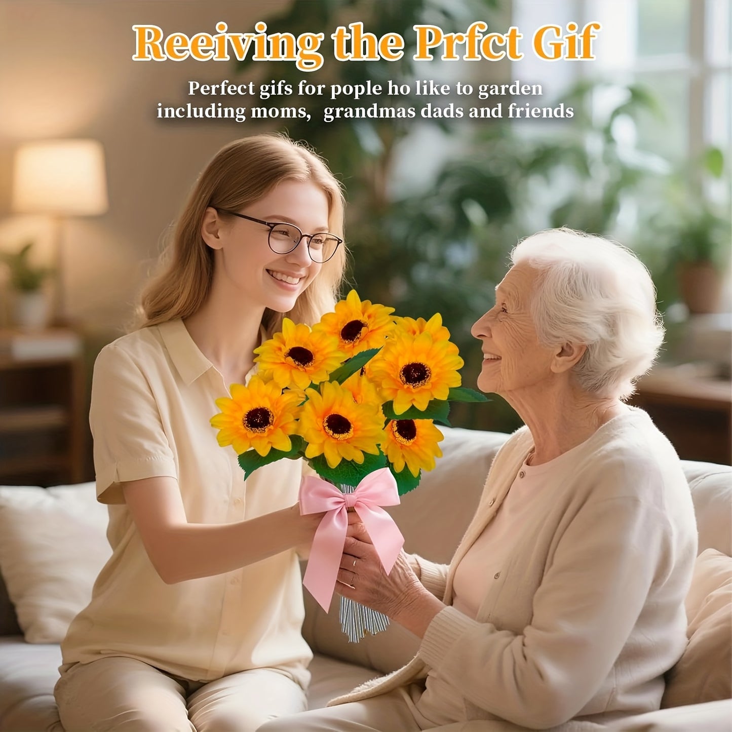 NEW Solar- LED Sunflower Outdoor - Realistic Flowering Garden Lamp with Motion, Solar Panel & Auto On/Off Timer - Durable Plastic Construction for Lawn, Balcony, Patio, Pathway - Landscape Lighting Decoration with Semi-Embedd