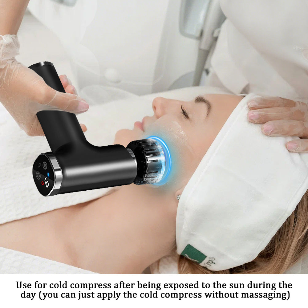 8 IN 1 Electric Massage Gun with Heat & Cold, Athlete Massage Gun, Multifunctional Fascia Gun Home Portable Gym Use Small Quiet Handheld Massager with LCD Touch Screen, 9 Heads for Shoulder, Body, Back, neck relaxation, Deep
