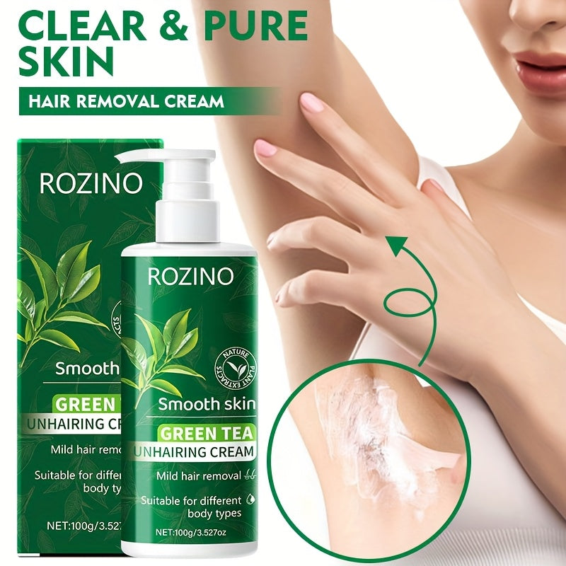 2 PCS Set Purchase One Get One Free Green Tea Summer Powerful Is Mild And Non-Irritating, Effectively Removes Hair, Quick 5-Minute Hair Removal, Ideal for Face, Lips, Underarms, Legs, Arms, And Bikini Areas, Suitable for Both