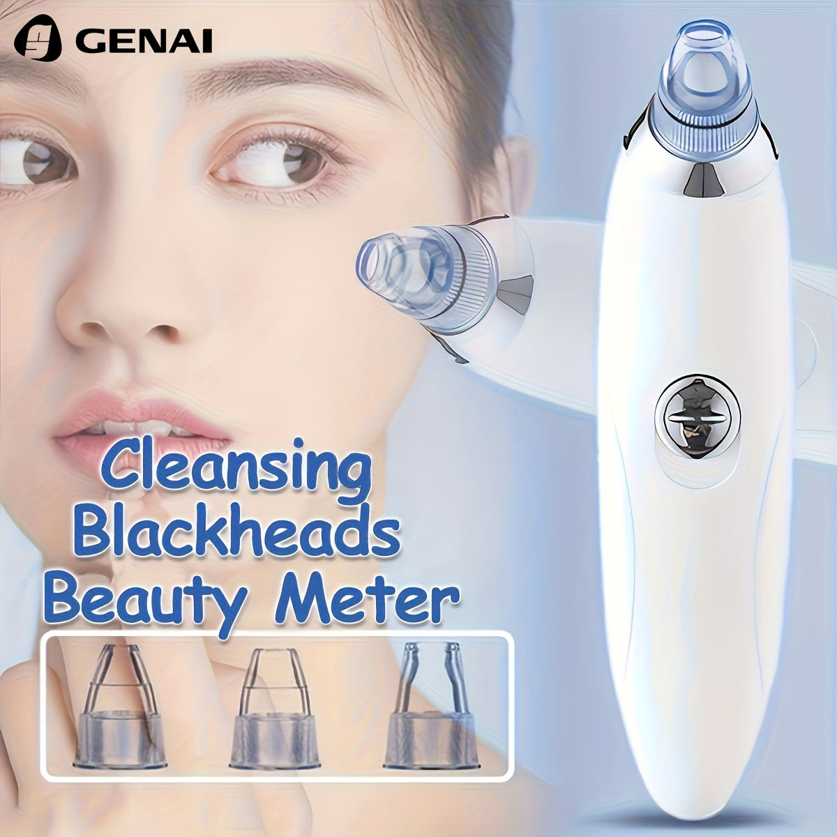 HOT SALE  Blackhead clean Beauty Meter - Portable Facial Pore Cleaner with 4 Probes, Gentle and Safe Cleansing for Men and Women, Battery-Operated (Batteries Not Included)