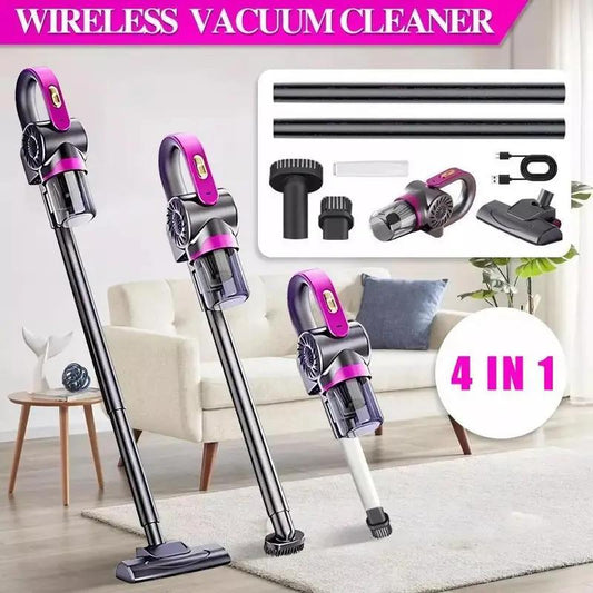 4-in-1 Set Handheld Vacuum Cleaner Ultra Lightweight Cordless Stick Vacuum, 8000 Pa Powerful Suction- High-Speed Motor, Vacuuming & Mopping & Sweeping, Suitable for Home, Carpets, Pet Hair Cleaning, Easy to Operate and Store,