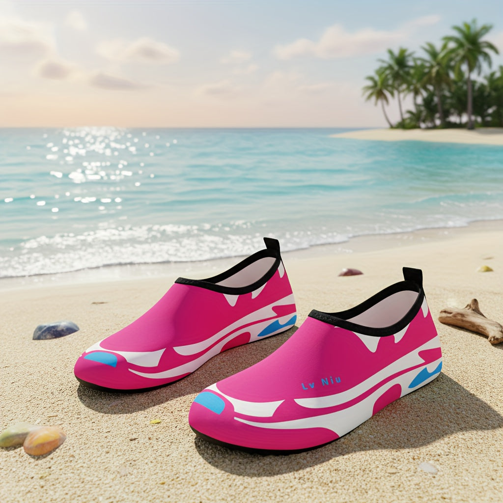 Quick-Dry Water Shoes for Men & Women - Lightweight Breathable Fabric with TPR Sole, Black & Blue Accents - Perfect for Swimming, Beach, Yoga, Camping & Outdoor Activities - Summer Essential, Beach Footwear, Sleek Design, Fle