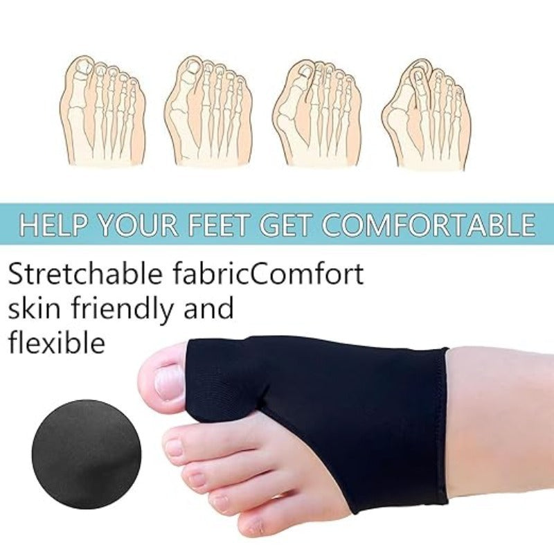 2 PCS Set A Pair of Adjustable Elastic Toe Separators, Unisex Gel Toe And Thumb Separators with Gel Pads - Designed for Foot Comfort - Suitable for Nighttime Use, Hiking, Camping Gym