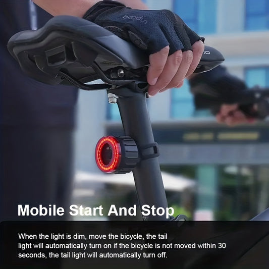 NEW  Smart Bike Rear Light, Auto Start Stop Brake Sensing LED Charging Cycling Smart Bicycle Taillight Bicycle Lighting Accessories Sports Supplies
