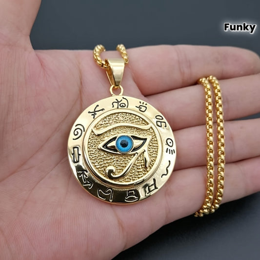 NEW Arrivals Ancient Egyptian The Eye of Horus Pendant Necklace Hip Hop Women Men's Accessory The Eye Of Horus Eagle Head God Eye Necklace Jewelry Accessories