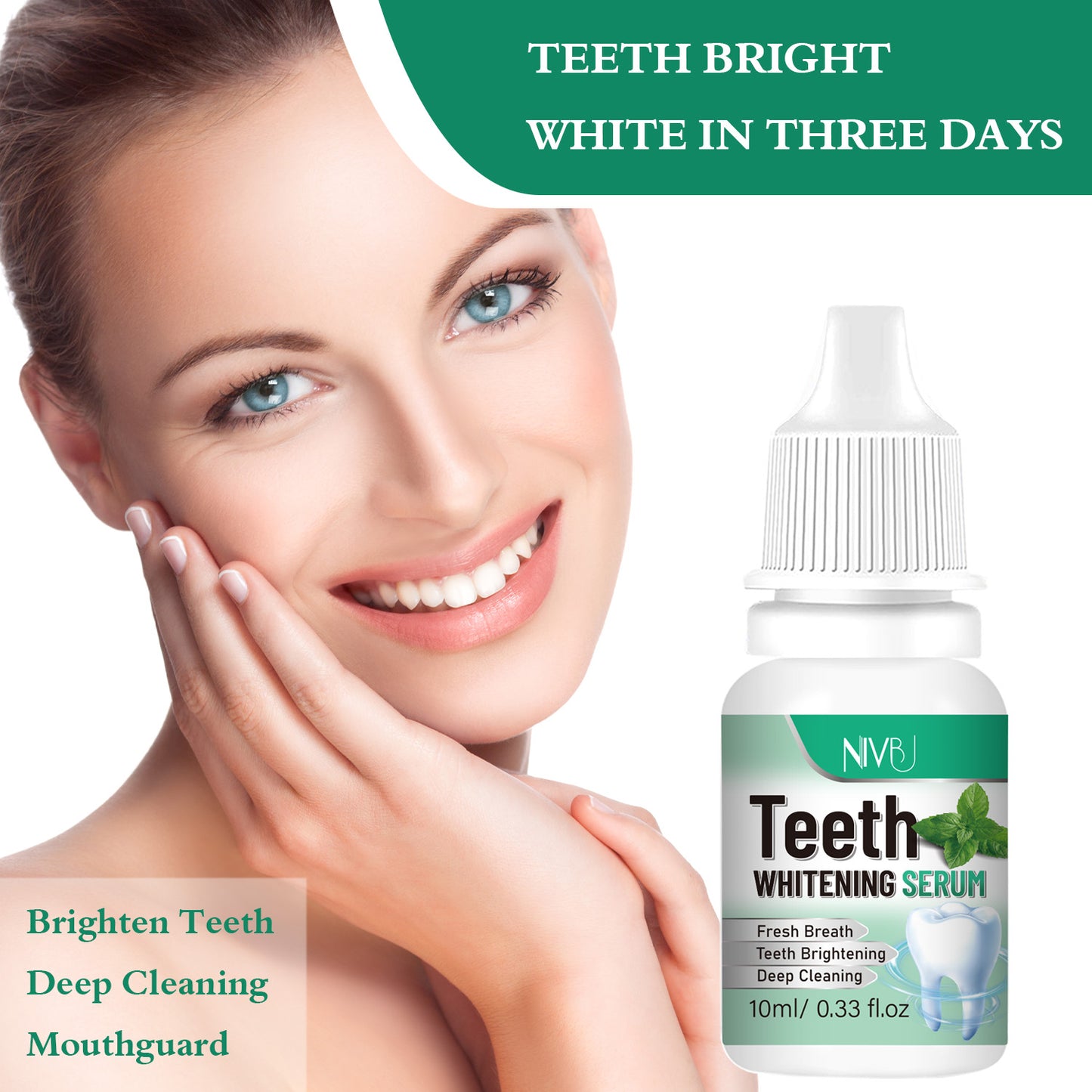3 Days Teeth Serum, Dual-action Formula, Fresh Mint-Flavored, Fast Cleans Dirt on Tooth Surfaces, Freshens Breath, Deeply Cleanses the Oral, Completely Care to Tooth, Teeth Brightening, Gift for Girlfriend