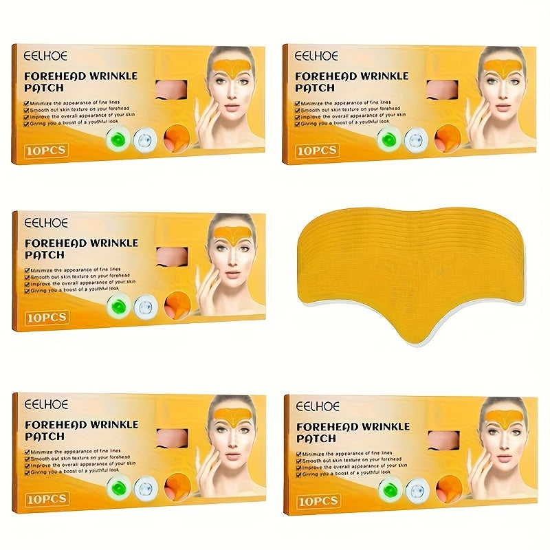 Set of 5 Boxes: 50pcs of EELHOE Collagen Infusion Patches for Forehead And Eyes, Firming, And Lifting for a Smooth, Youthful, And Glowing Complexion - Mild, Non-Irritating, And Alcohol-Free Skincare Option