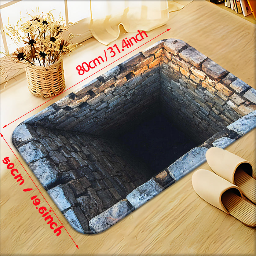 NEW Fantasy Style, Black Hole Stone Cellar, High Definition Printed Door Mat, Non-Slip Bathroom Floor Mats, Microfiber Absorbent Machine Washable Polyester Rug for Bedroom, Living Room Entry Carpet, Camping Picnic Mats, Yoga