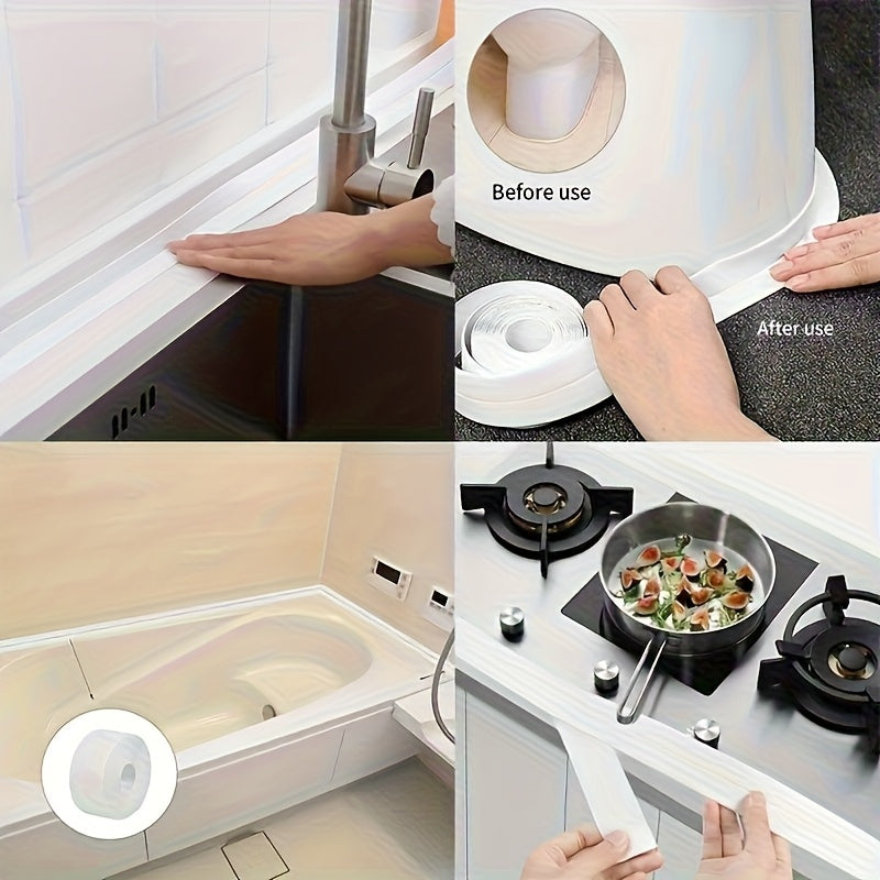 7 Rolls Set Sealing Tapes of Self-Adhesive PVC Waterproof Sealing Tape, Suitable for Shower Room, Kitchen, Bathroom and Corner Decoration Repair Tools Sets