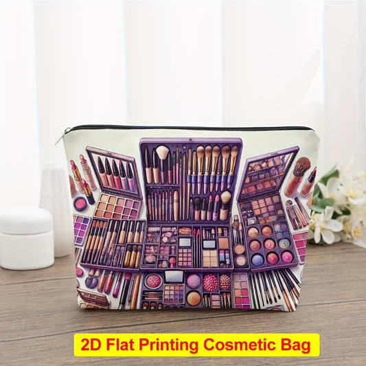 A Makeup Bag Outdoor Travel with a Variety of Makeup Tools, Made of Linen, Suitable for Both Men And Women.  Portable, Foldable, Features a Zipper Closure Women Cosmetic Accessories