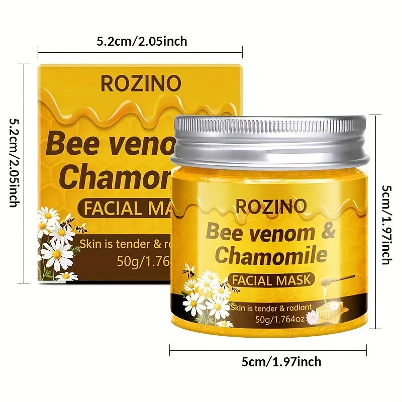 BEE Venom Chamomile Only Need to Apply Once instant Reduction Resist crease, Bee Venom Firming and Facial Mask, Moment Face Crease Lines Dilute All Skin crease Lines, Improve Aging Signs and Darkness Loose Skin, Suitable for