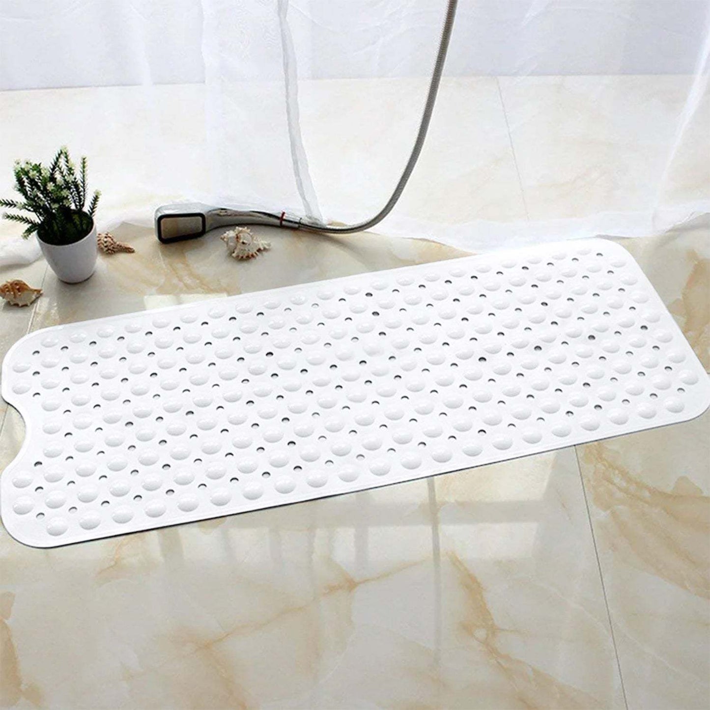 Extra Large Non-Slip Bath Mat - Bathtub Mat with Drain Holes, Suction Cups Shower Mat - Machine Washable Mat For Bathroom, Bathroom Accessories Easy Clean