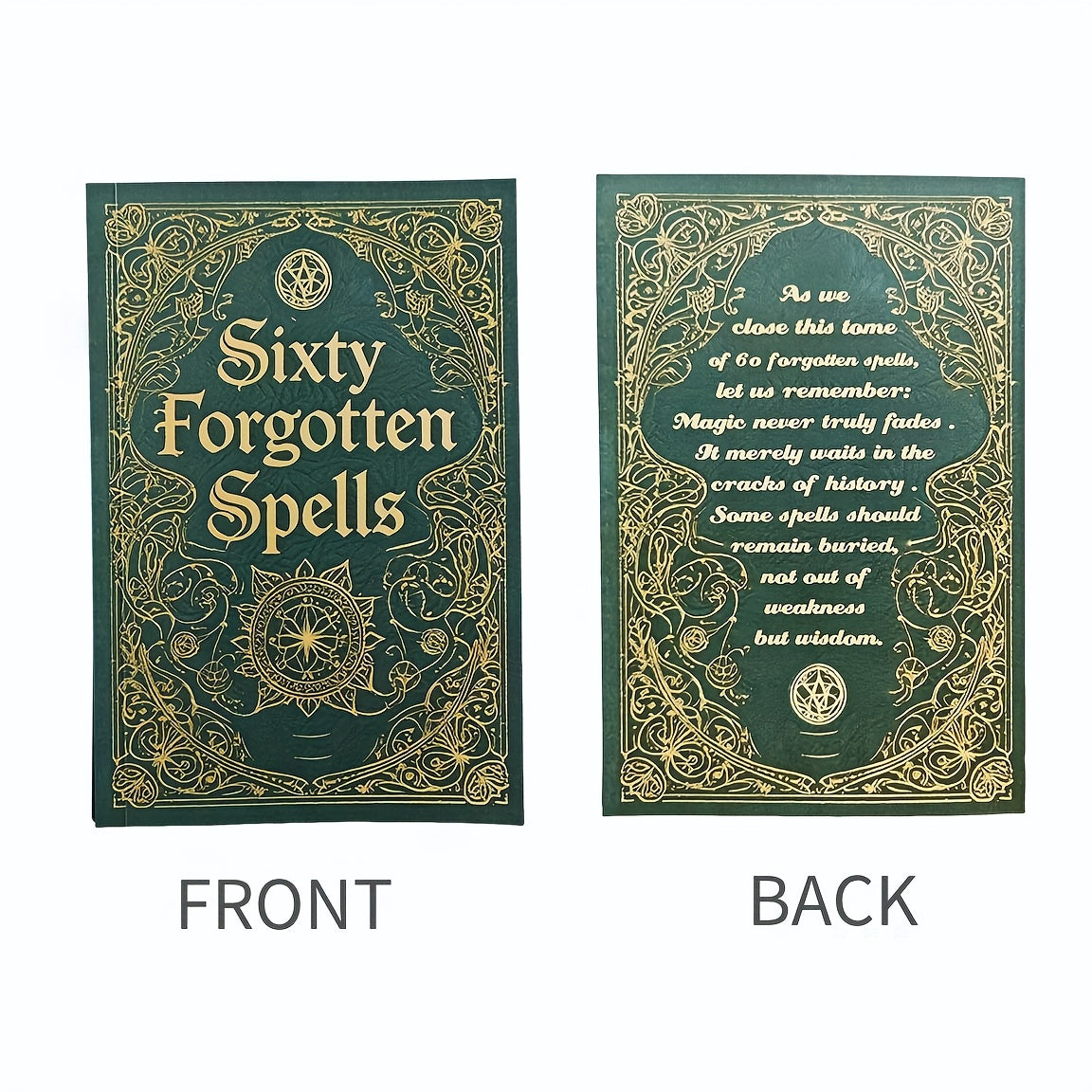 NEW 60 Pages Forgotten Spells Clipbook, Paper Album for Party Games and Activities, Witch Spell Book, Magical Prop, Novelty Magic Toy, Tabletop Games, Olive Green, Rectangle Shape