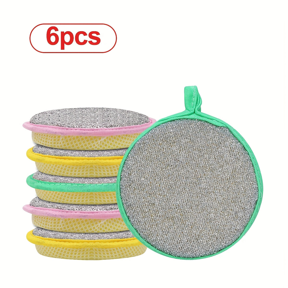 12 PCS Set Double-Sided Magic Dishwashing Sponge Brush - Pot And Dish Cleaner with Stain Eliminating Power - Durable, Absorbent Kitchen Cleaning Towel for Grease-Free Foaming Surfaces