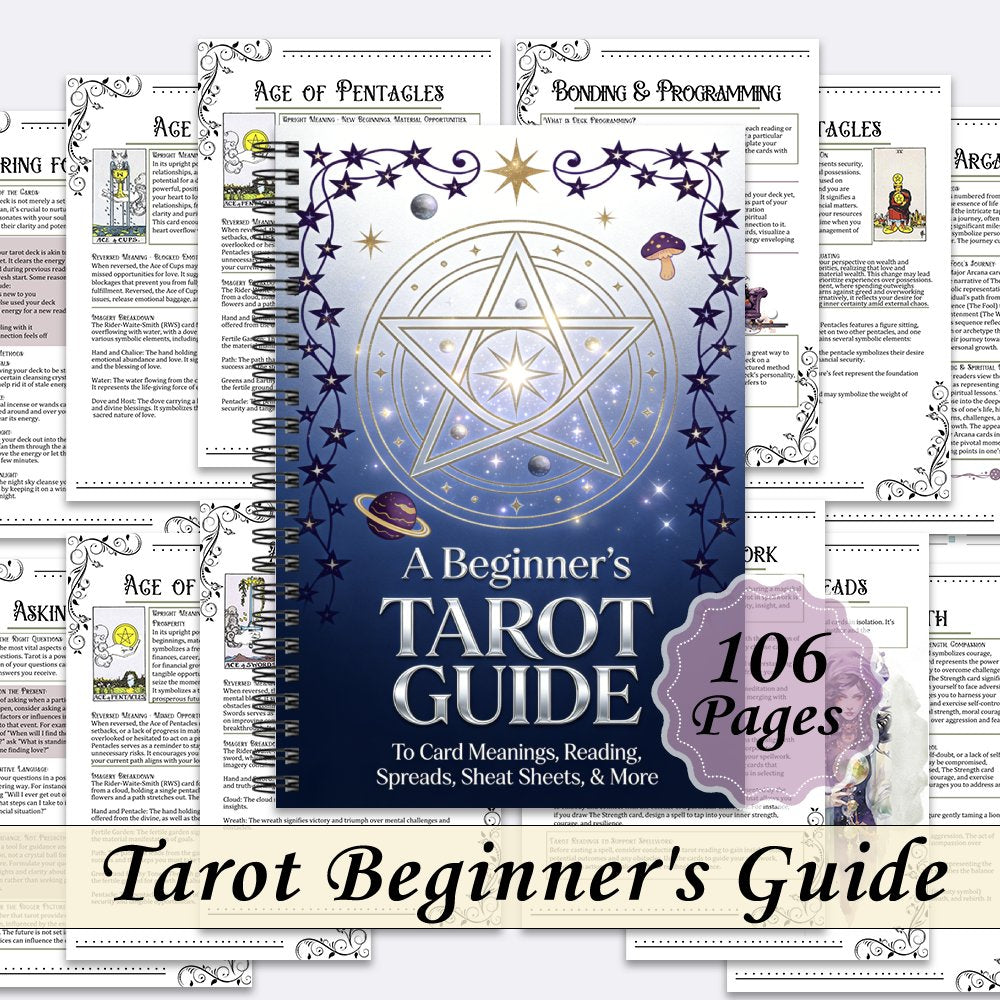 A Beginners Tarot  Card Meanings, Future Reading, Spreads, Cheat Sheets, & More - A Guided Workbook for Easy and Intuitive Spiritual Practice, Notepads