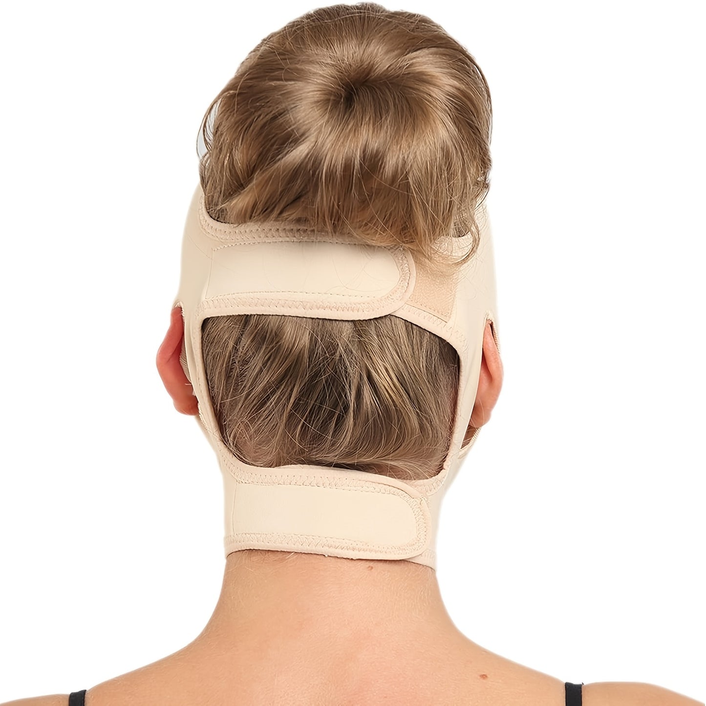 V-Line Face Shaper & Facial Strap with Chin Lift - For Night Sleepwear Low-Allergy Breathable Compression Band, Invisible Stitches for Jawline, Chin & V-Line Contouring - Comfortable for Skin (Unscented)